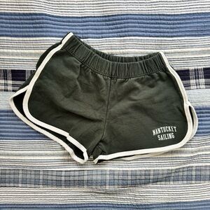 Brandy Melville Green Nantucket Athletic Shorts with White Trim